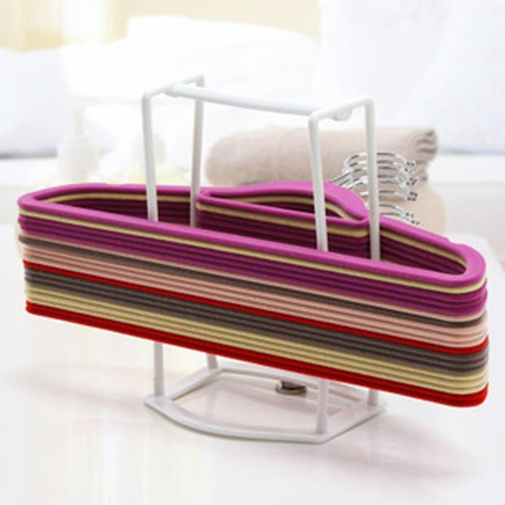 Practical Creative Plastic Clothes Hanger Storage Home Organizer Companion Rack. 