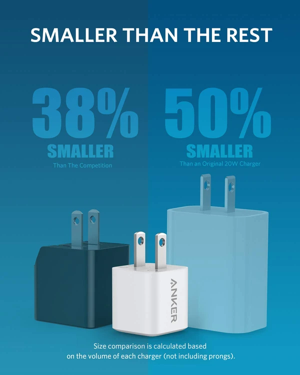 Anker PowerPort III Nano (20W) iQ3 A2633  for iPhone 14/13/12/11/11 Pro/11 Pro Max/XR/XS/X. 