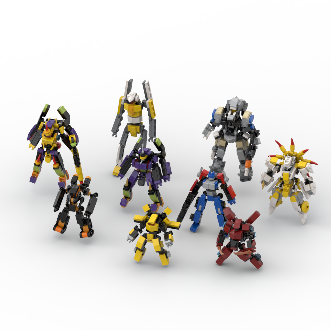 Original Design Mech Warrior Building Blocks MOC small mecha exoskeleton For Armor Robots Anime Figure Model Toys KankongAgu