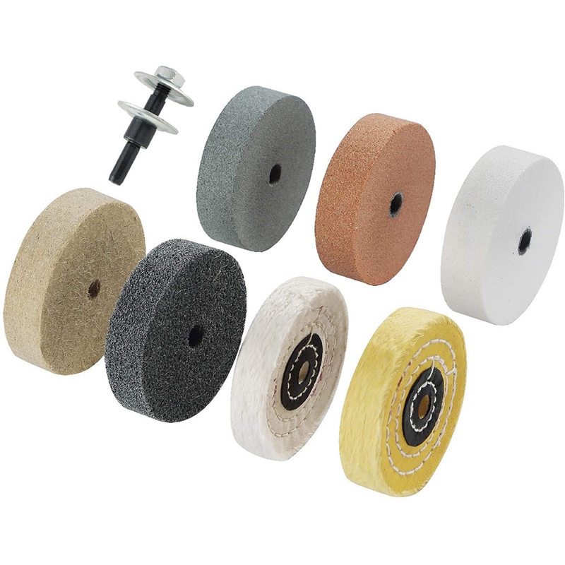 Buffing Polishing Wheel Kit 3 Inch,for Bench Buffer/Bench Grinder,Buffing Wheel Hole 3/8 Inch,Drill Arbor Adapter Kit. 