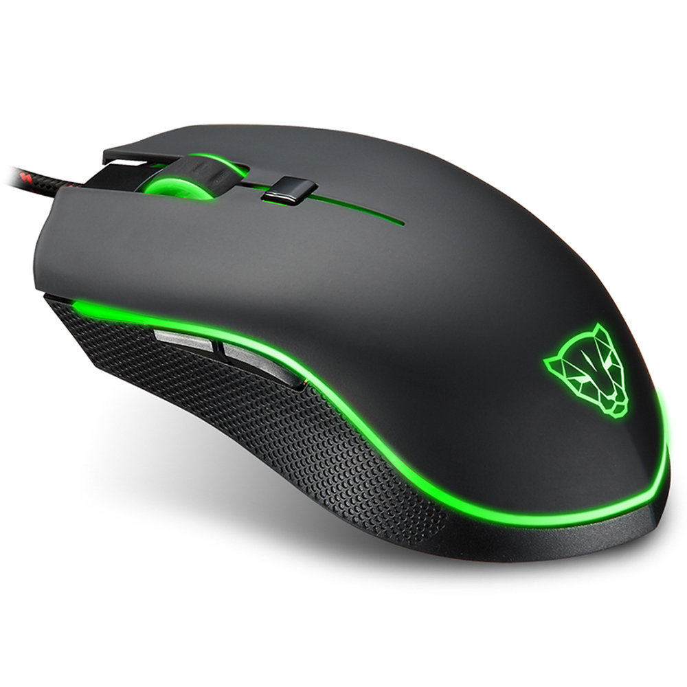 Motospeed V40 Ergonomic Optical Professional Esport Gaming Mouse Mice Adjustable 4000 DPI Breathing LED Light USB Wired with 6 Buttons for Mac Laptop PC Computer. 