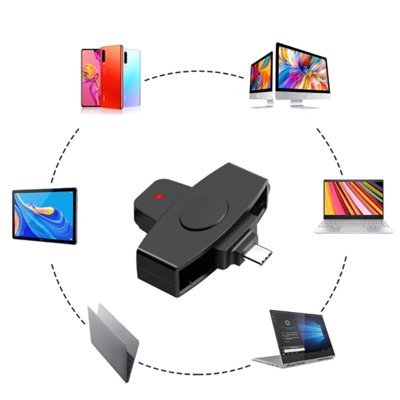USB Type C Smart Card Reader Sim Cloner Type C Adapter For Dine Dni Citizen ID Bank EMV External For Mac/Android OS NEW. 