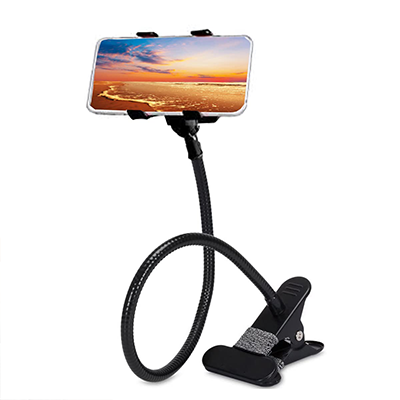 Phone Stand with Long handle_360 degree rotate Long Mobile Stand_Universal Flexible Long Arms Lazy Bed Desktop Mobile Phone Holder Stand - Black. 