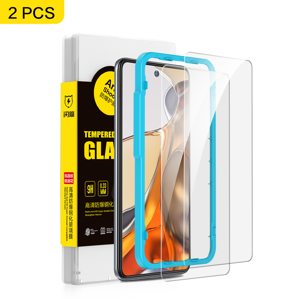 SmartDevil 2 PCS Screen Protector For Xiaomi mi 11T 12T Pro HD Tempered Glass For Xiaomi mi 11T Easy Install With Repair Liquid. 