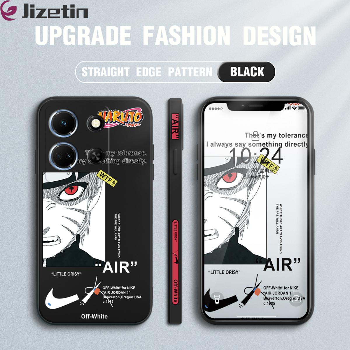 Jizetin for Infinix Note 30 / Note 30 5G Back Cover Anime Uzumaki Naruto Design Side Pattern Silicone Phone Case Square Camera Protective Phone Cases