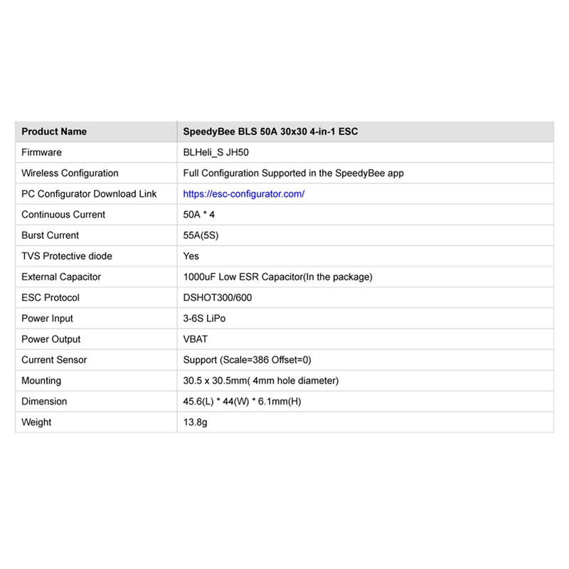 Firmware Flasher Analyze,BLS 50A 30X30 4-In-1 ESC. 