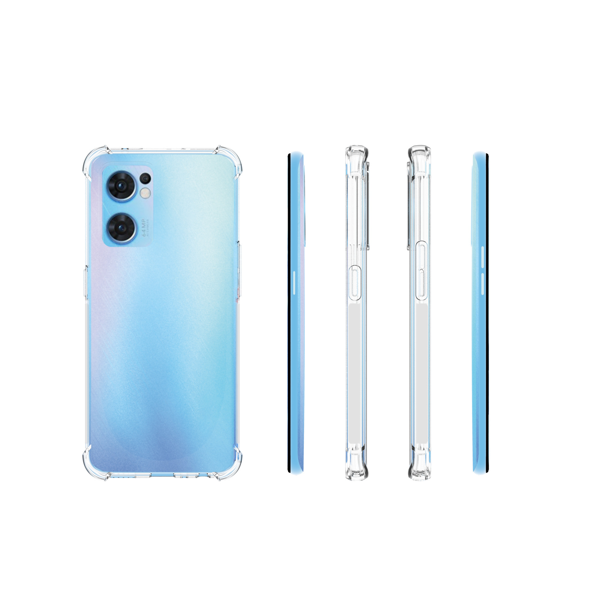 Applicable OPPO Find X5 X5PRO X5lite RENO 7 Protective Sleeve Phone Case Airbag Drop-Resistant Soft Case. 