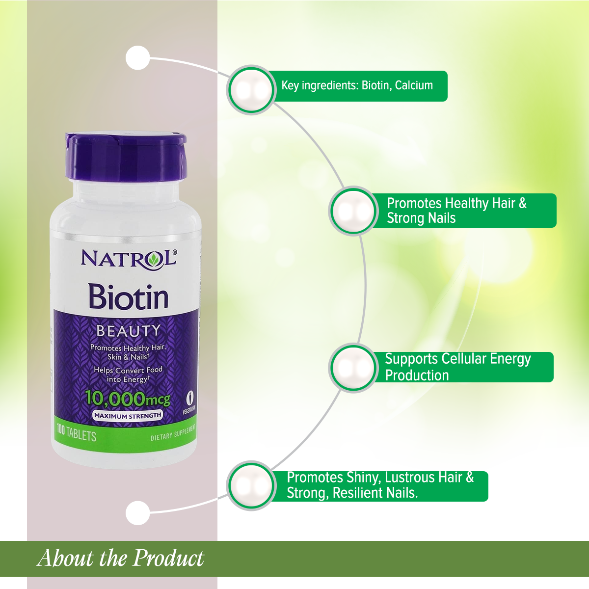 Natrol Biotin 10000 mcg - 100 Counts exp date 31 jully 2025. 