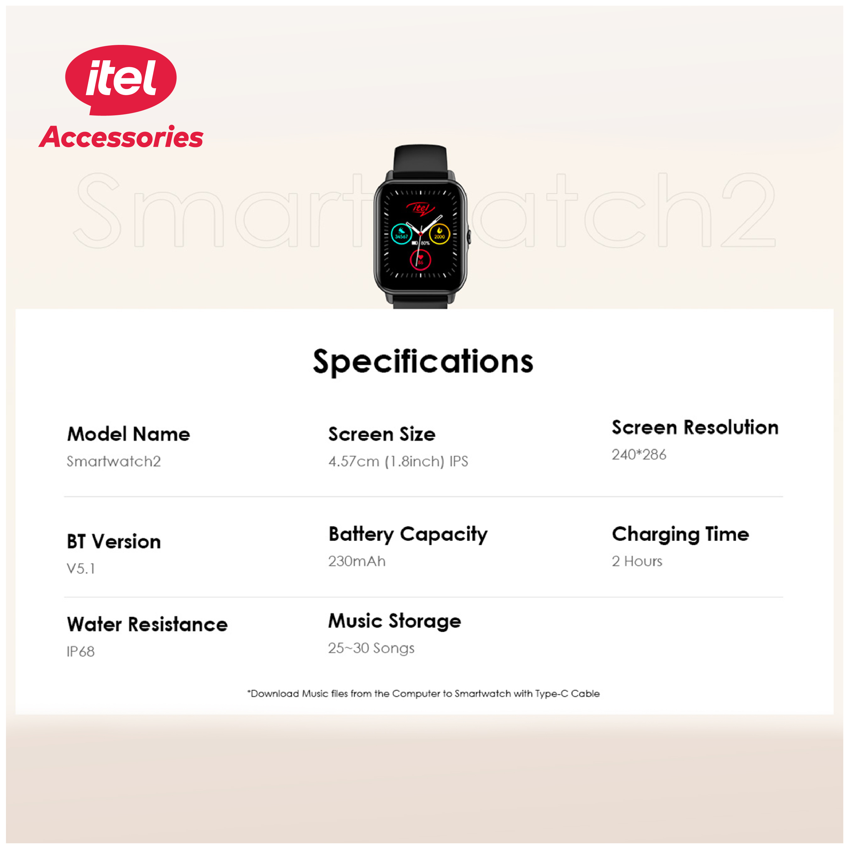 itel Smart watch ISW-32 Black AFR. 