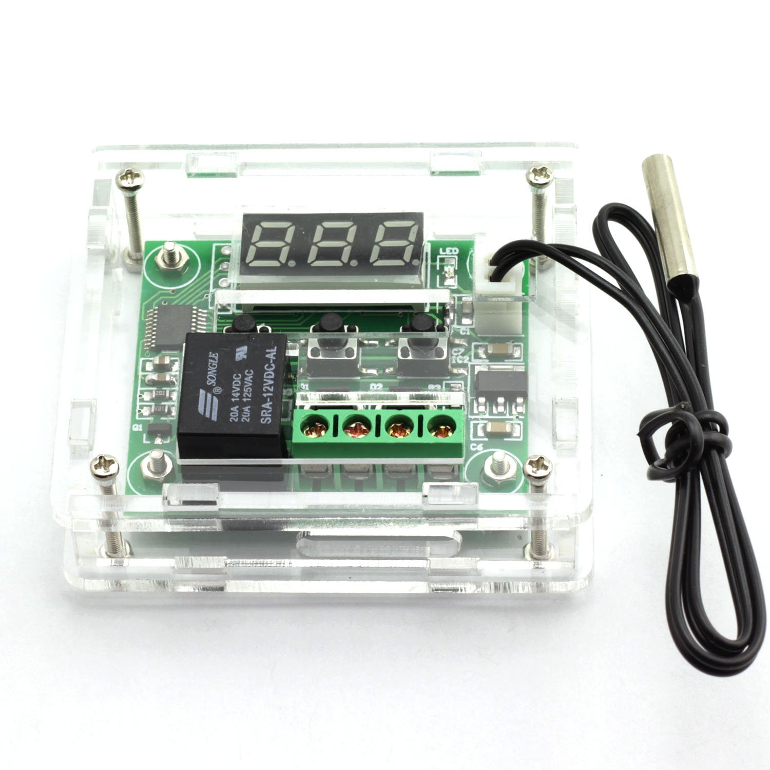 W1209 Digital Temperature Control Circuit with Casing Clear Acrylic Case Shell Housing
