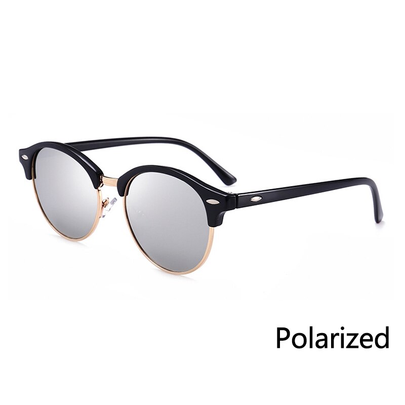 【VisioN Shop】C13P Black MercuryHalf Metal Sunglasses Men Women Brand Designer Glasses Mirror Fashion Gafas De Sol UV400 Classic N03. 