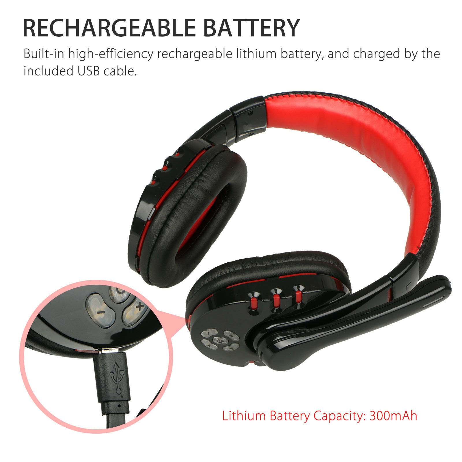 Bluetooth Wireless Gaming Headset for Xbox PC PS4 with Mic LED Volume Control. 