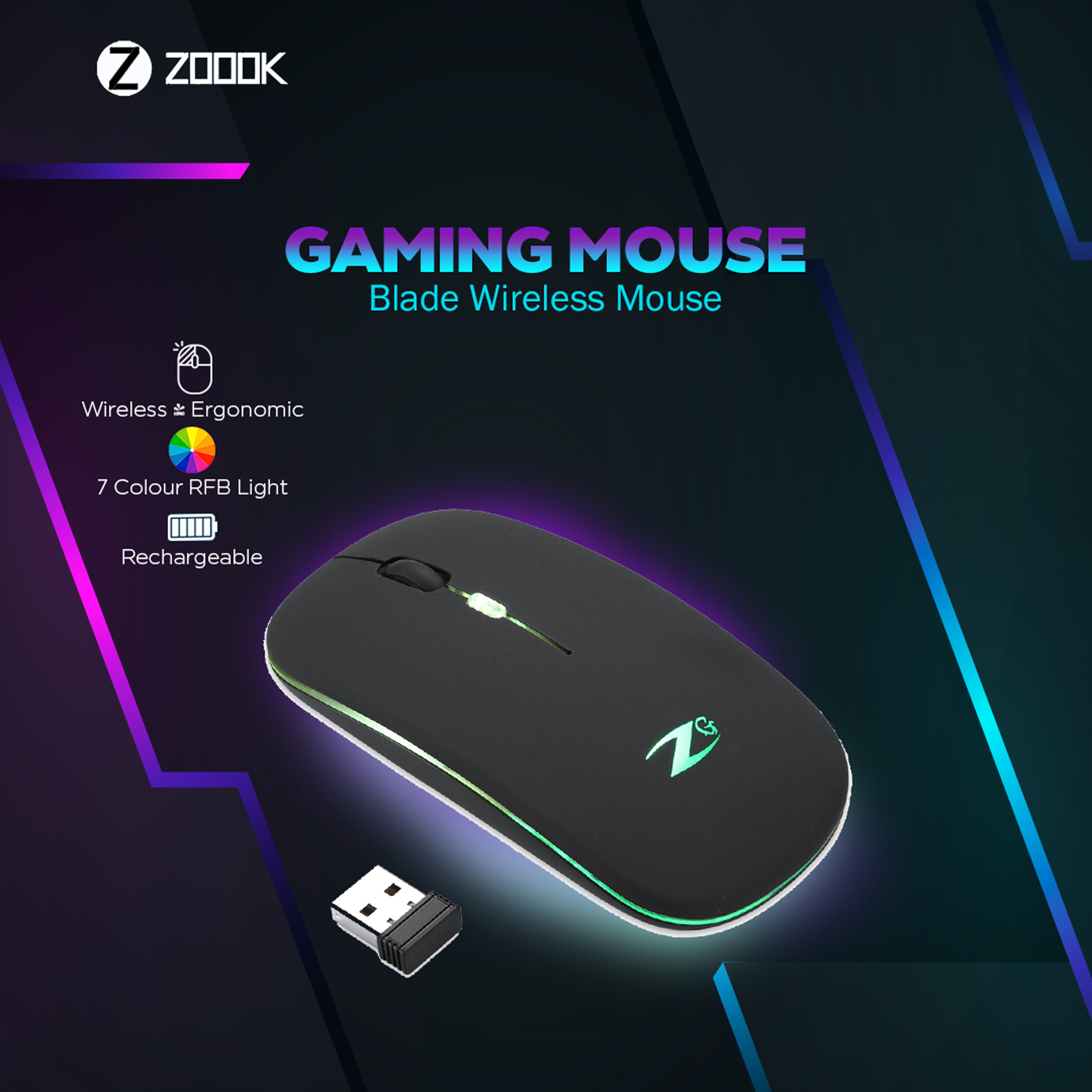 Zoook Blade Wireless Mouse with 1 Year Warranty. 