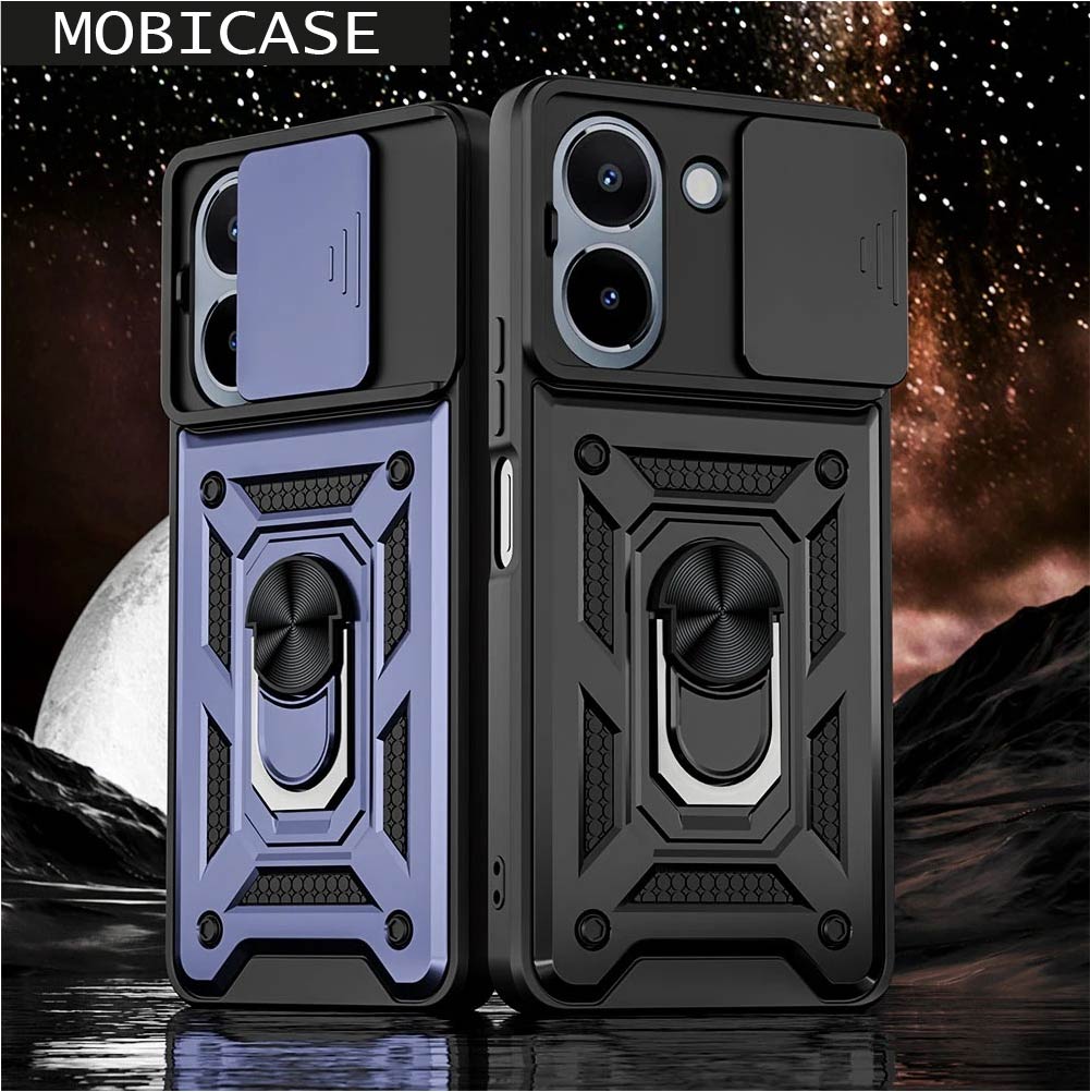 MobiCase S1 For Vivo Y36 4G 5G Back Cover Slide Camera Kickstand Anti Fall Shockproof Magnetic Bracket Protection Phone Cover
