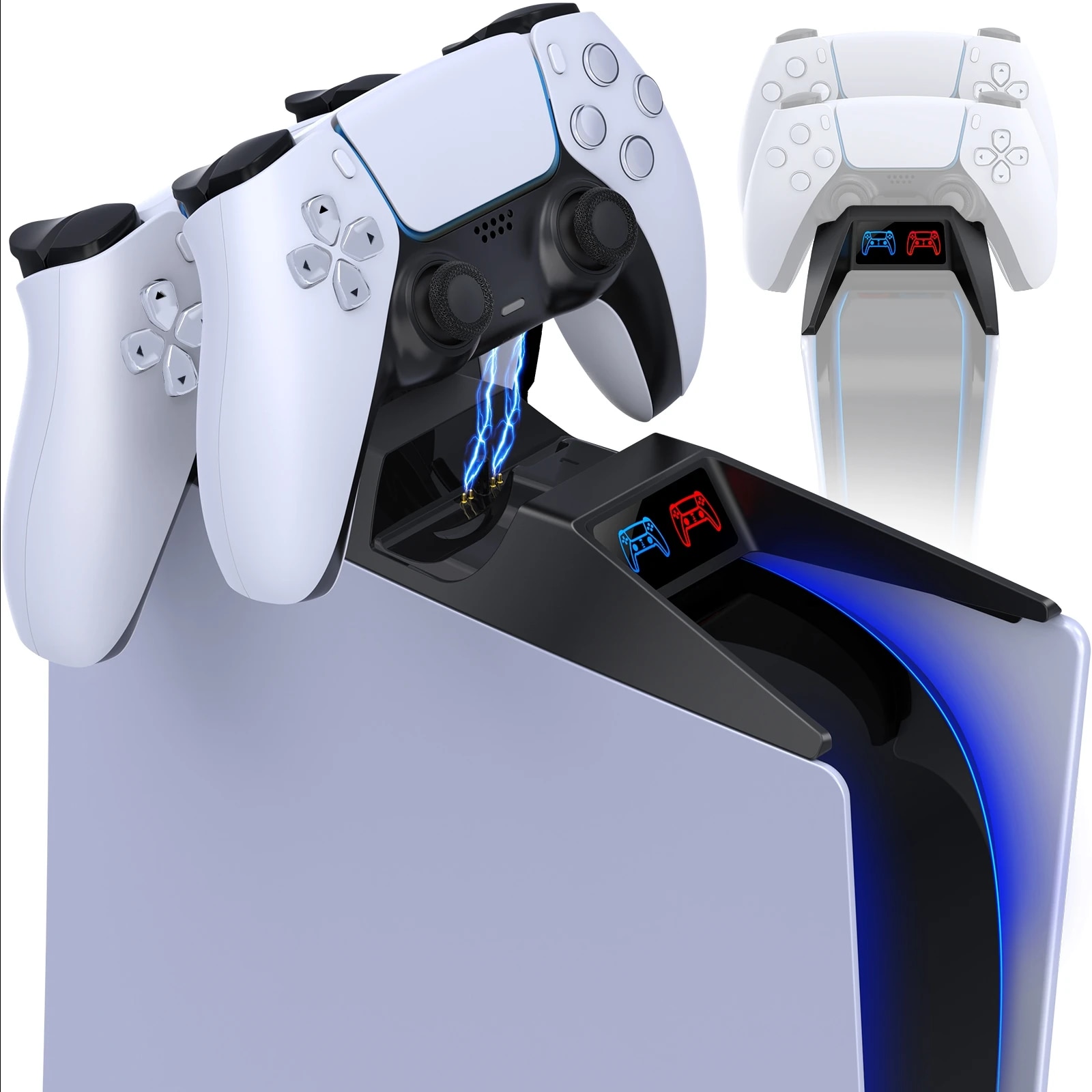 Dual Fast Charger For PS5 Controllers Dualsense Wireless Controller Charging Dock Station With RGB Lights For Sony PlayStation 5. 