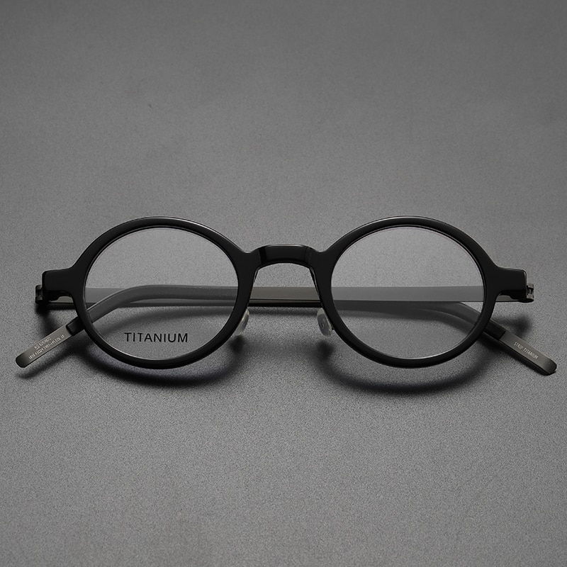 Denmark Brand Titanium Glasses Frame Men Women Retro Round Myopia Optical Eyewear Screwless Prescription Eyeglasses Frame 1810. 