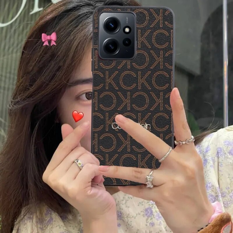CK Pattern Mobile Cell Phone Case for Xiaomi 13 12 11 S T Ultra Lite Redmi Note 12 10 POCO F4 F5 X5 Pro 5G Black Cover Funda