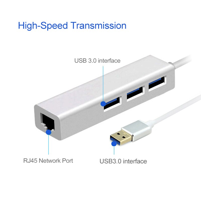 【VisioN Shop】Bkscy 3.0 Hub USB Ethernet Adapter Ports USB to 1000Mbps Lan Network Card for Macbook pro Mac Desktop USB Ethernet. 