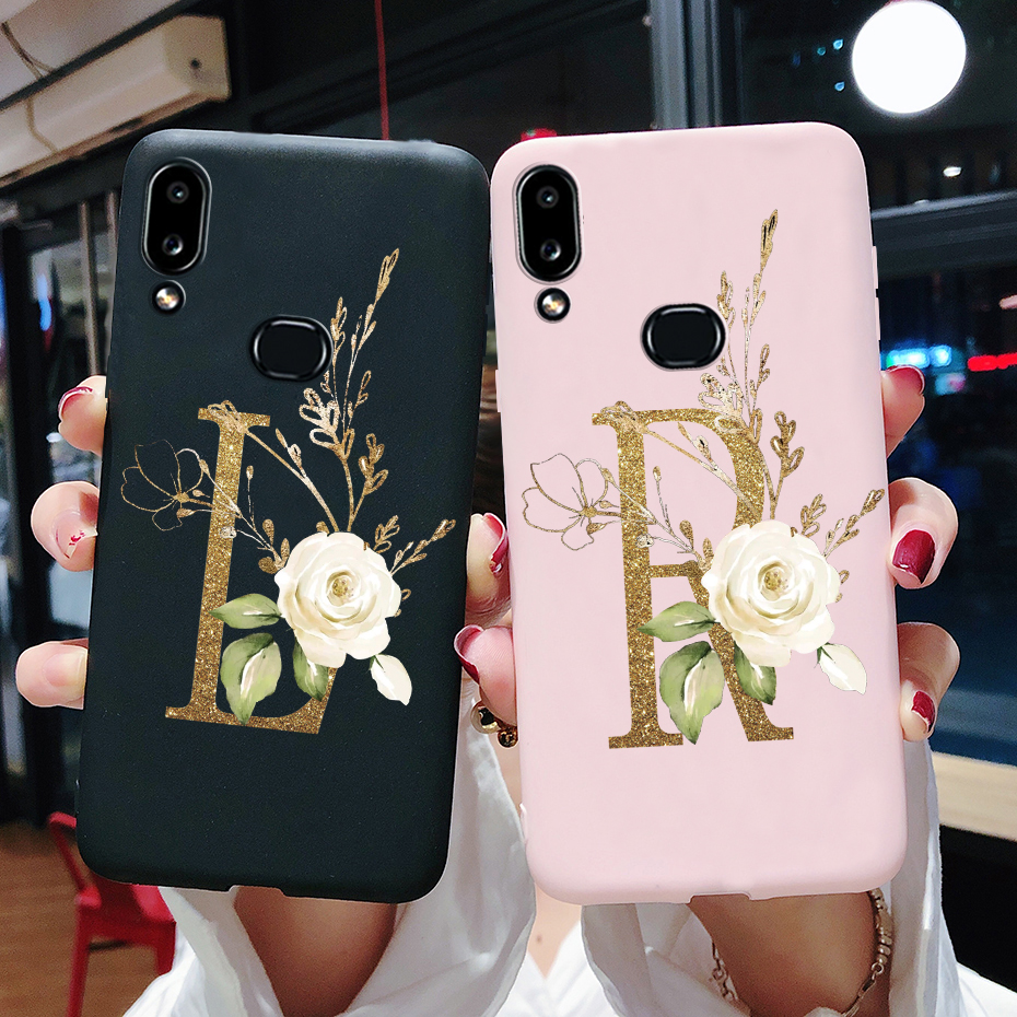 For Samsung A10S Case Soft Silicon Back Cover For Samsung Galaxy A10S A 10S A107F Case Cover Custom Name Cute Letters Phone Case