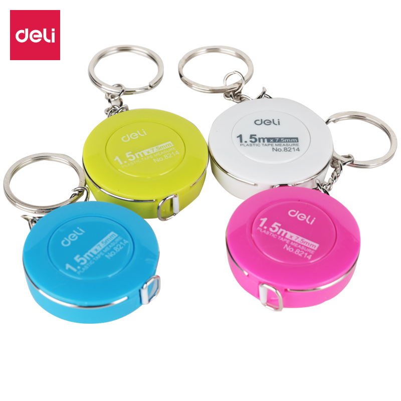 Deli E8214 Plastic Measure Tape with Key Ring