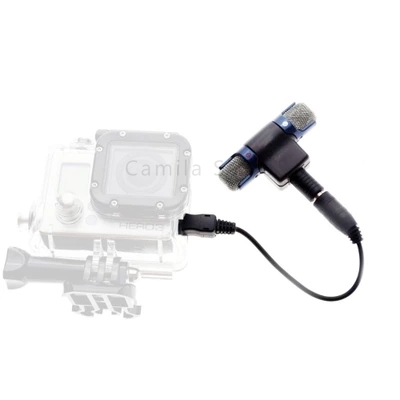 Harici Stereo Mic mikrofon 3.5mm Mini USB mikro adaptör kablosu için GoPro Hero 3 4 xiaoyi SJCAM H9 EKEN AEE spor kamera
