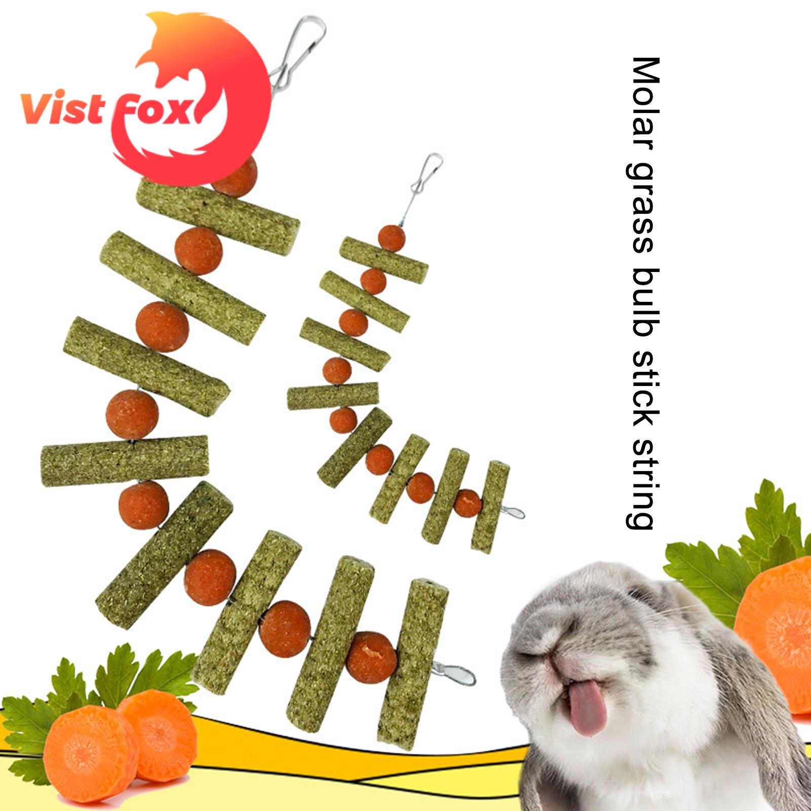 Vist Fox Rabbit Molar Stick Teeth Grinding Grass Cake Stick String Pet Chew Toy. 
