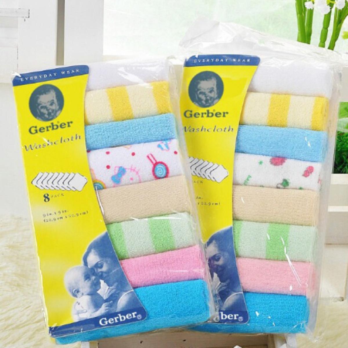 8Pcs Handkerchief Rumal Soft Cotton Newborn Baby Towels Set. 
