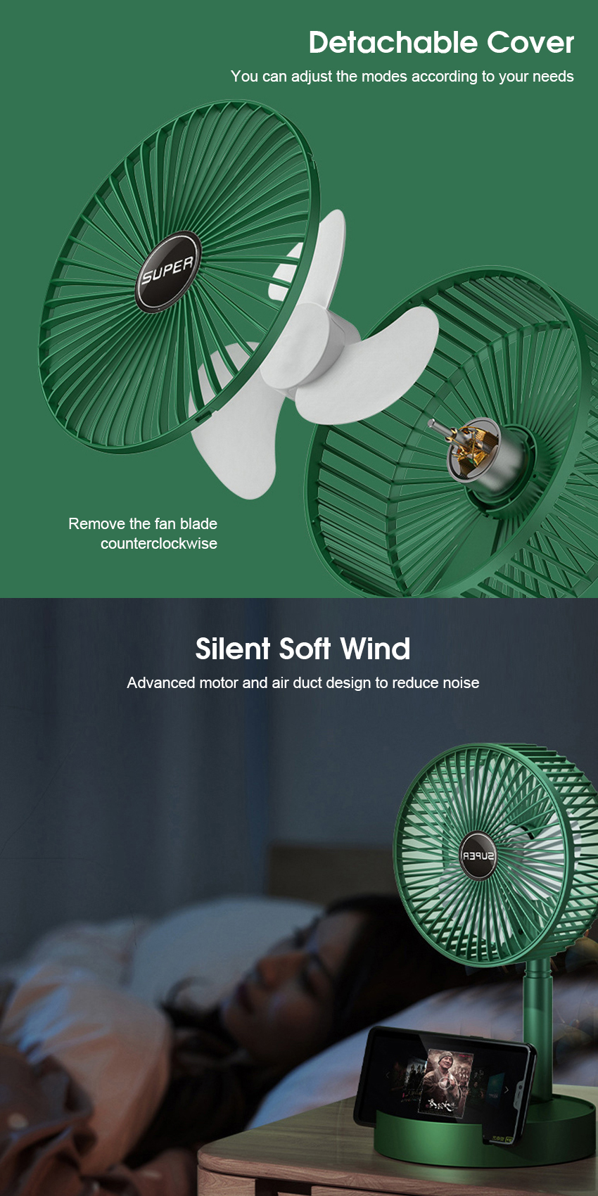 Rechargeable Fan Electric Fan Table Fan Foldable Telescopic Fan