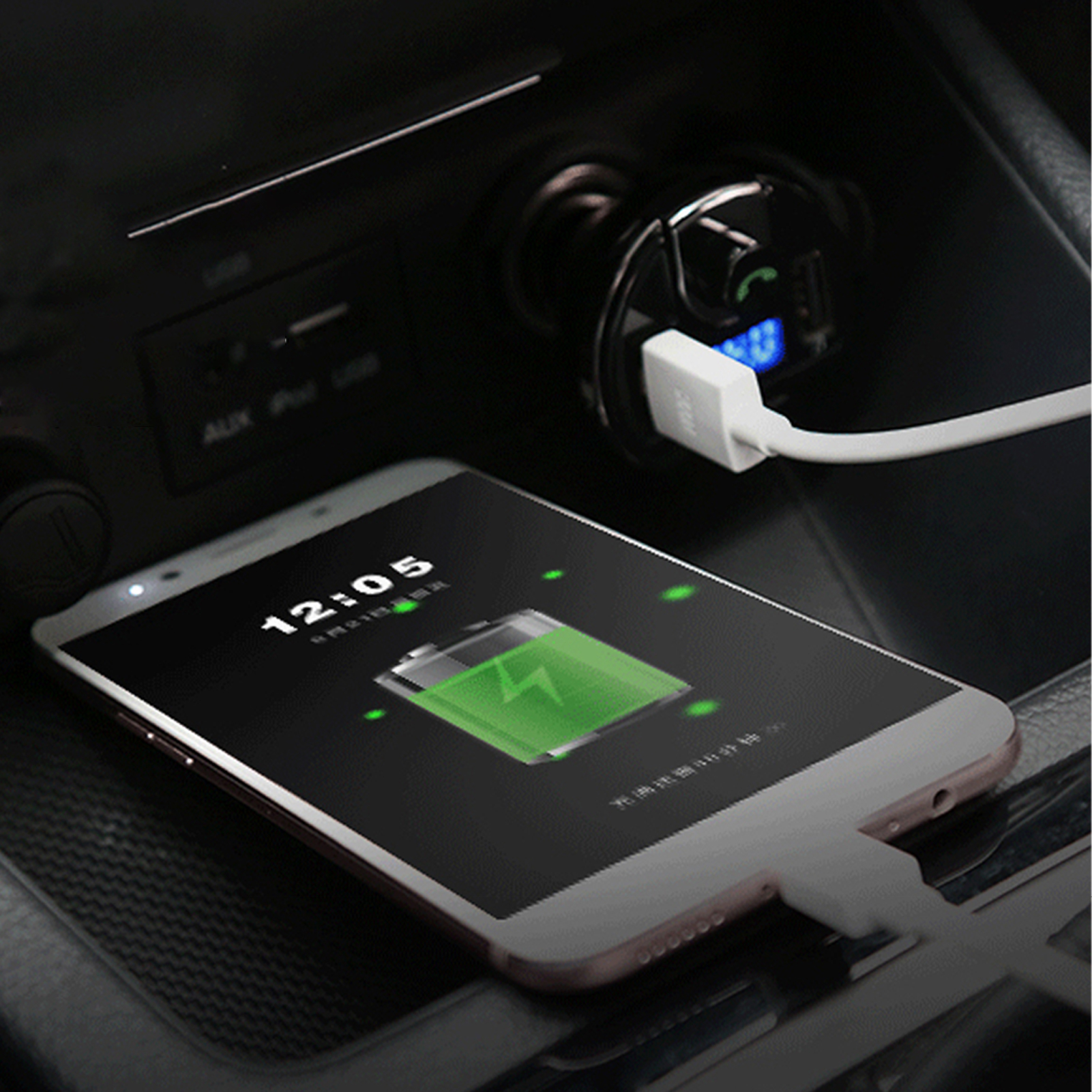 T20 FM Transmitter Dual USB Handsfree Black Memory Function 3.4A Charger MP3 Player for Car. 