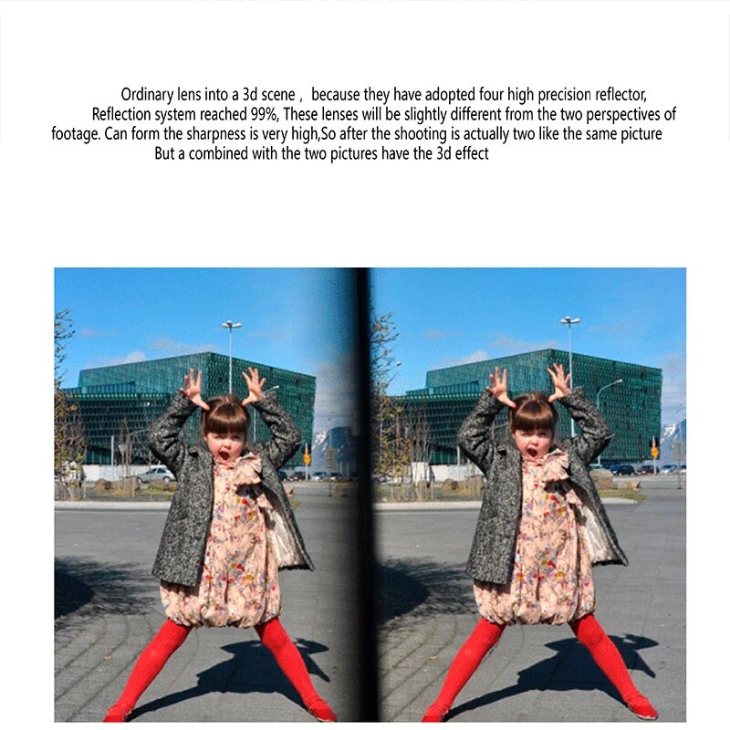 3D Effect Mobile Phone Lens self-timer vr and video Camera Stereo Photos Lens With Clip for iPhone huawei tablet 3D Lens Mini. 