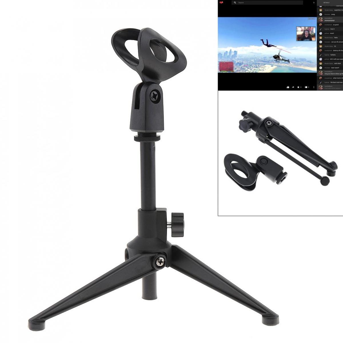 Universal Table Adjustable Metal Desktop Tabletop Stand Microphone Mic Holder 23cm