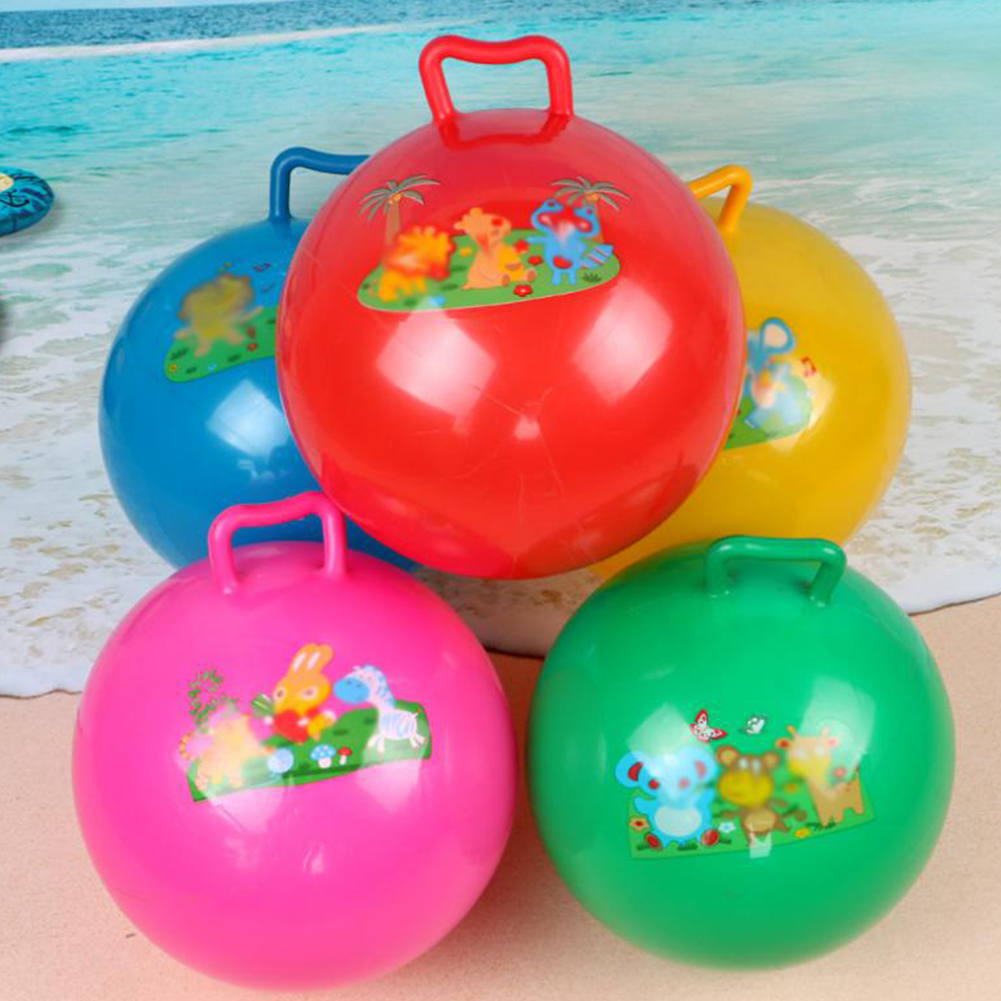 Yfashion Handle Hopper Ball with Cartoon Pattern Bouncing Inflatable oy for Kids Diameter:20cm handle ball. 