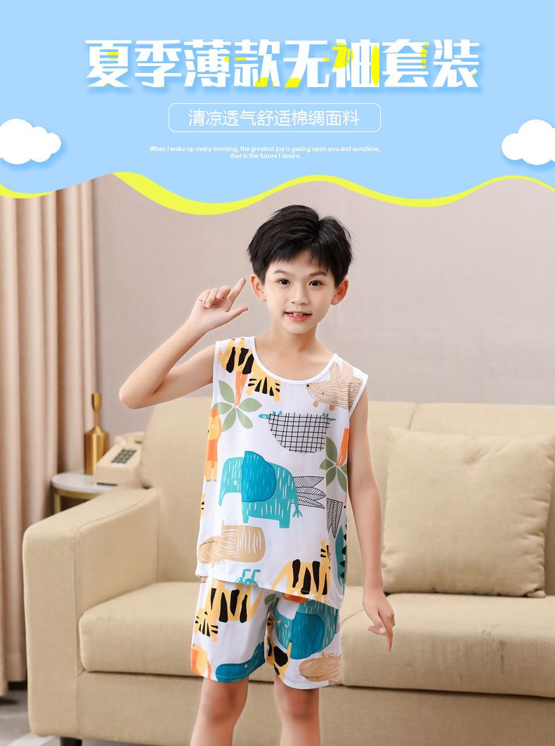 Boys discount sleeveless pajamas