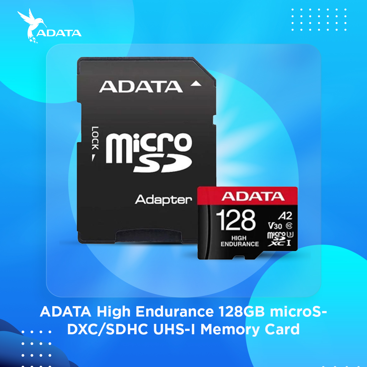 ADATA High Endurance 128GB microSDXC/SDHC UHS-I Memory Card for Surveillance Camera with UHS-I and V30 Compliant and A2 qualified