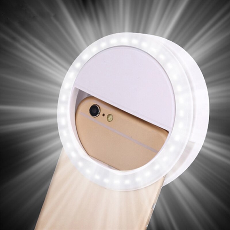 【VisioN Shop】Universal Selfie LED Ring Flash Light Portable Phone 36 LEDS Selfie Lamp Ring Clip For IPhone 6 8 7 Plus 11. 