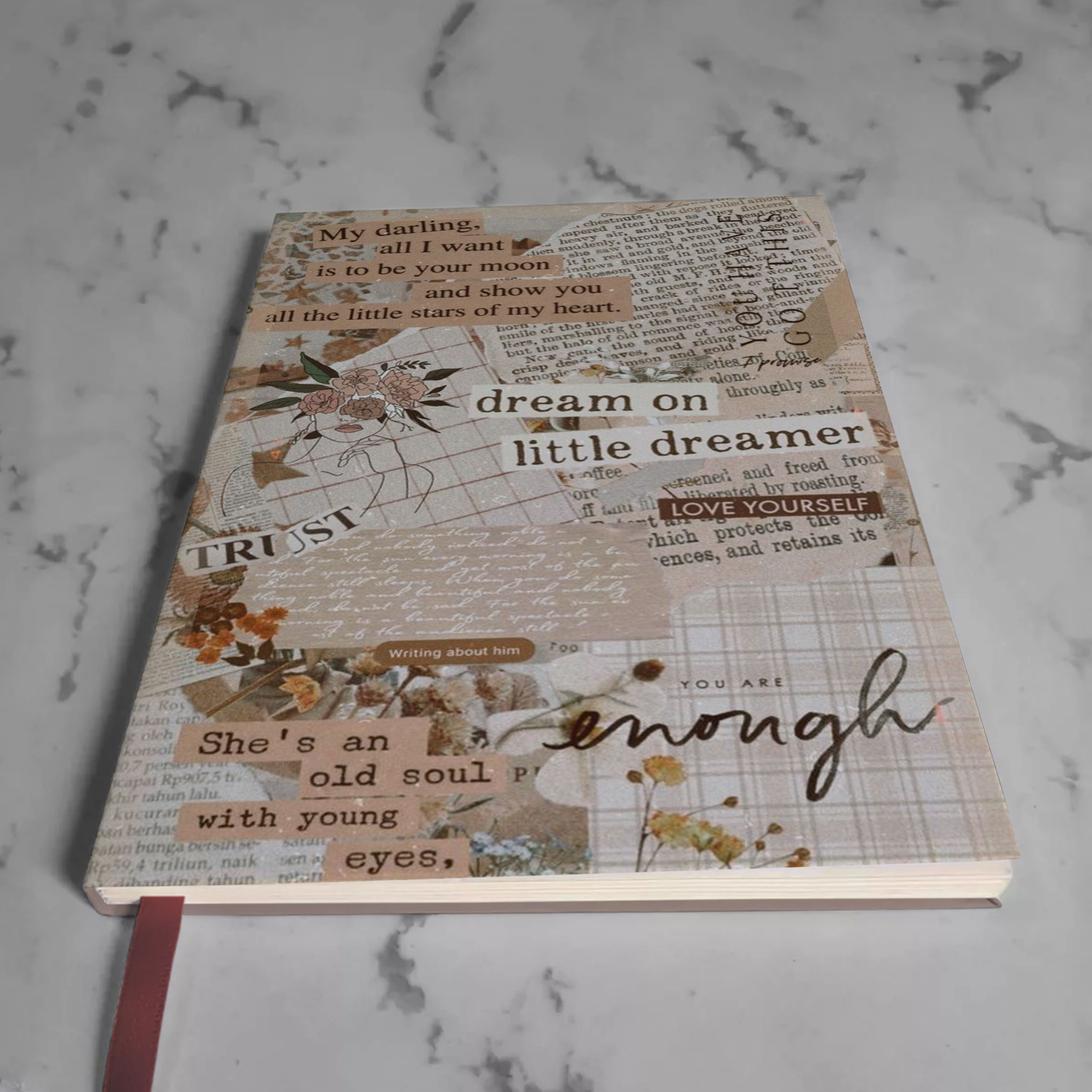 Notebook- Aesthetic Journal Notebook (14 x 19 cm size,120 pages). Notebook for gift/drawing/sketching/journaling. 