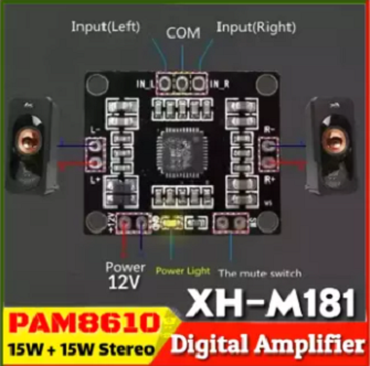 PAM8610 TPA3110 Digital Power Amplifier 2 x15w Dual Channel Stereo Mini Class D Power Amplifier Board Replace Pam8403 TDA2030 TDA7297 XH-M139. 