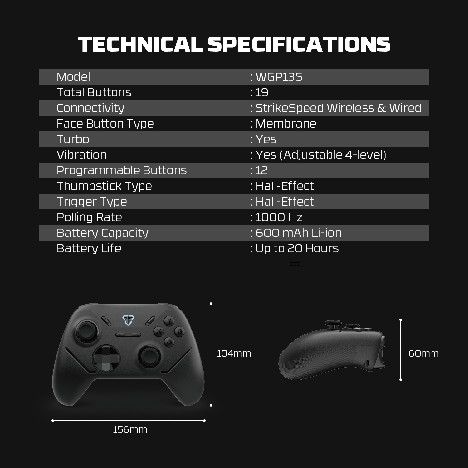 FANTECH WGP13S Shooter-III Multi-Platform Gamepad Wired & 2.4 Ghz Wireless Controller Gamepad Console Joystick Duel Mode USB Type C. 