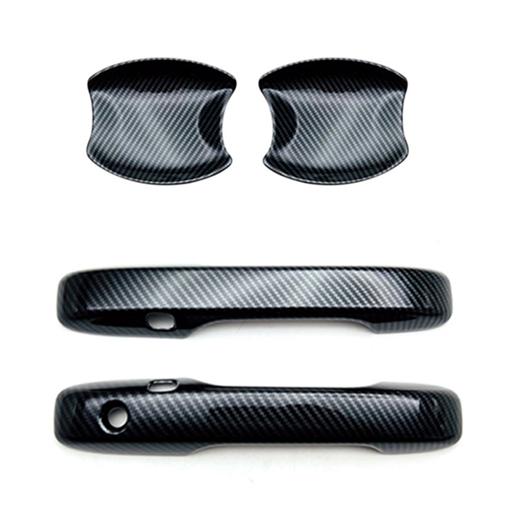 Car Carbon Fiber Front Door Handle Cover Trim Sticker Door Handle Bowl Cover Trims for -V Vezel 2021 2022 RHD