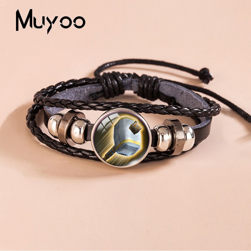 2023 New World of Warcraft Leather Bracelet WOW Alliance Horde Snap Button Bracelets Glass Dome Photo Bangles For Men. 
