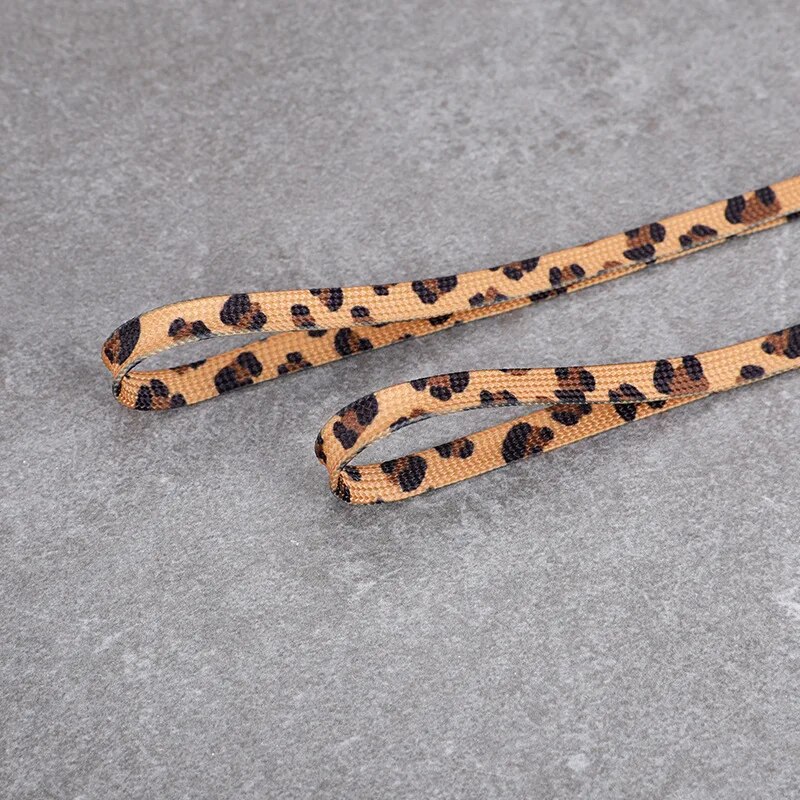 Classic Animal Patten Print Shoelace Creative Unisex Sneakers Canvas Shoe Lace Flat Leopard Zebra Tiger Snake Shoelaces Strings. 