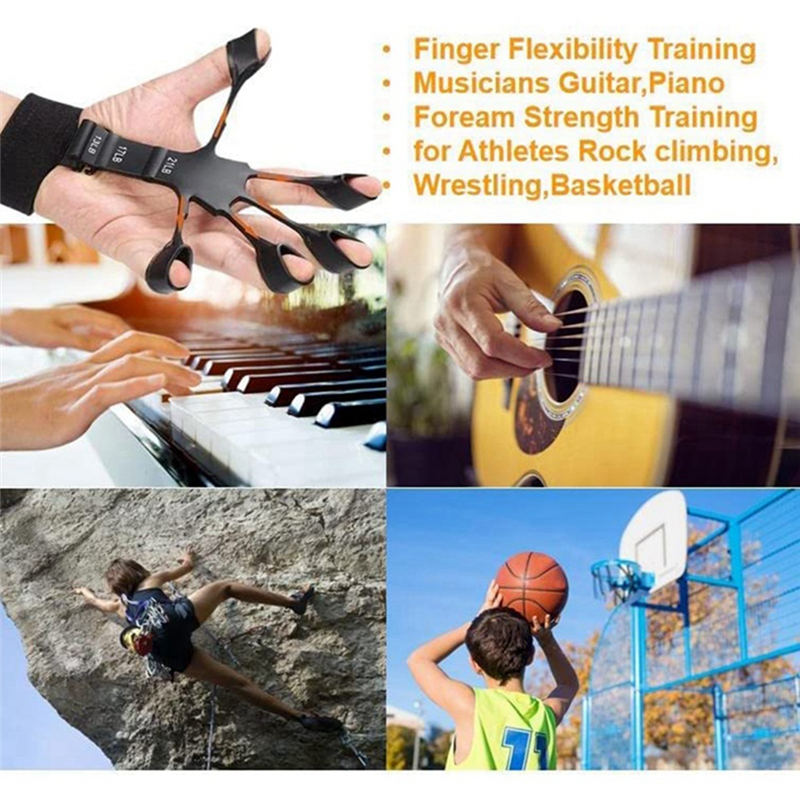 4-Pack Finger Extensor Adjustable Silicone Hand Trainer Five Finger Exerciser for Improving Finger Function and Movement. 