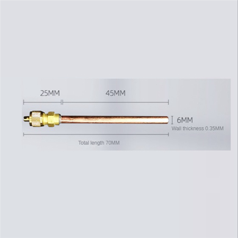 Access Valve Valve Stem Copper 1/4 Inch SAE 1/4 Inch OD 2.755 Inch Stem Strong Core AC Air Conditioner Refrigeration
