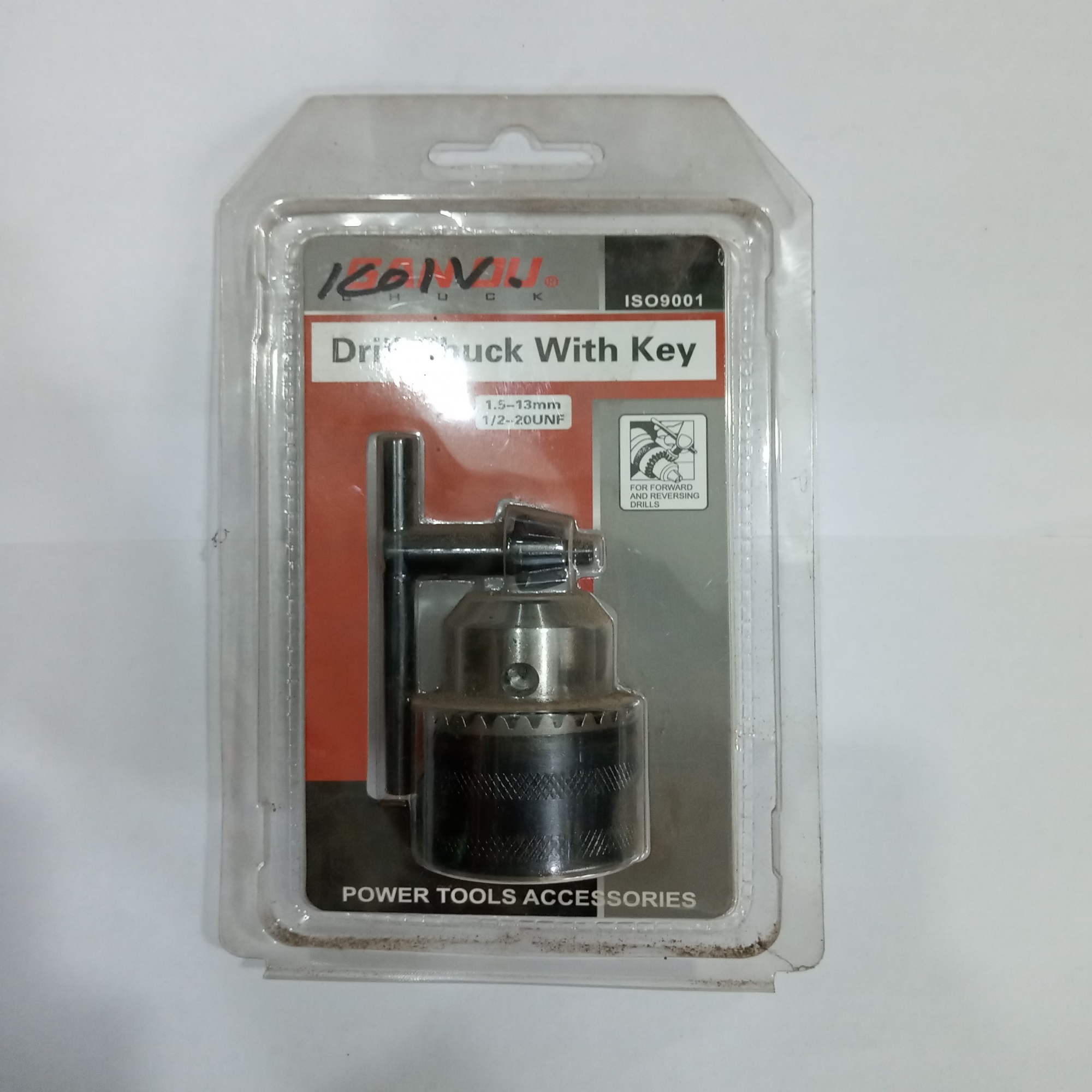 Drill Chuck With Key/1.5-13mm/Sanou/Model: B16/drill machine chuck/Heavy duty drill chuck/drill chuck with key/Power tools accessories//-Bright Stationeries. 