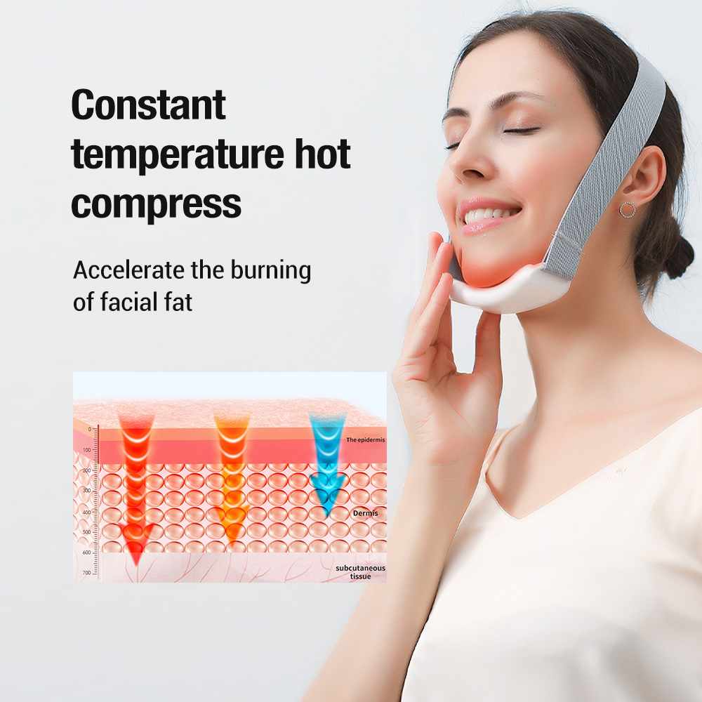 EMS Microcurrent Facial Lifting Massager 6-Mode Heated Skin Tightening Slimming Double Chin V Shape Lift Belt Face Fat Burning. 