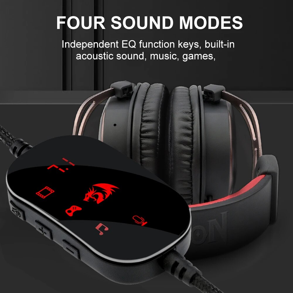 REDRAGON H710 Pro Helios gaming Headphone Microphone Noise cancelling,7.1 USB Surround Computer headset Earphones EQ Controller. 