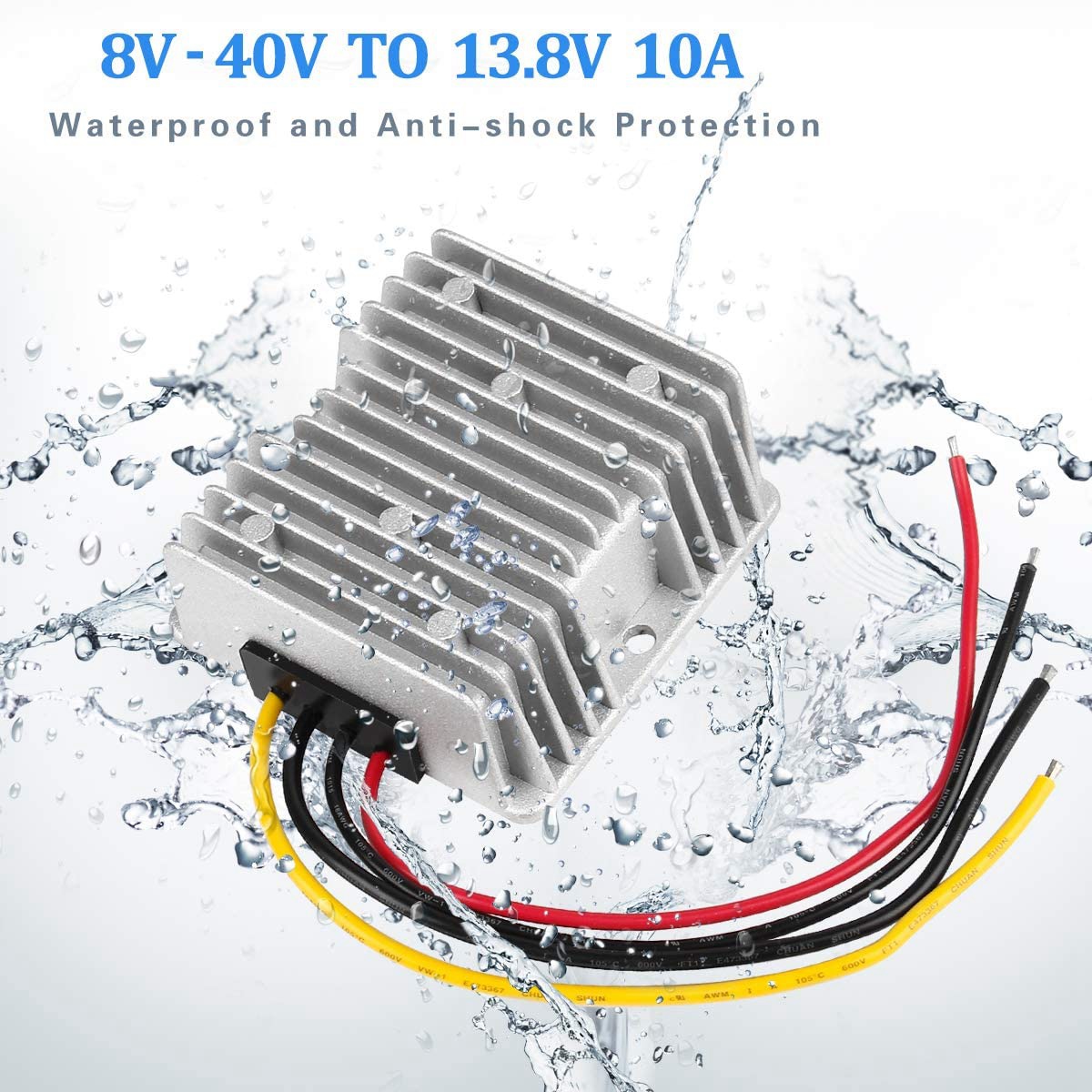 DC Automatic Buck Boost Converter DC 8V-40V to 13.8V 10A Step Down Up Voltage Regulator Waterproof Voltage Reducer. 