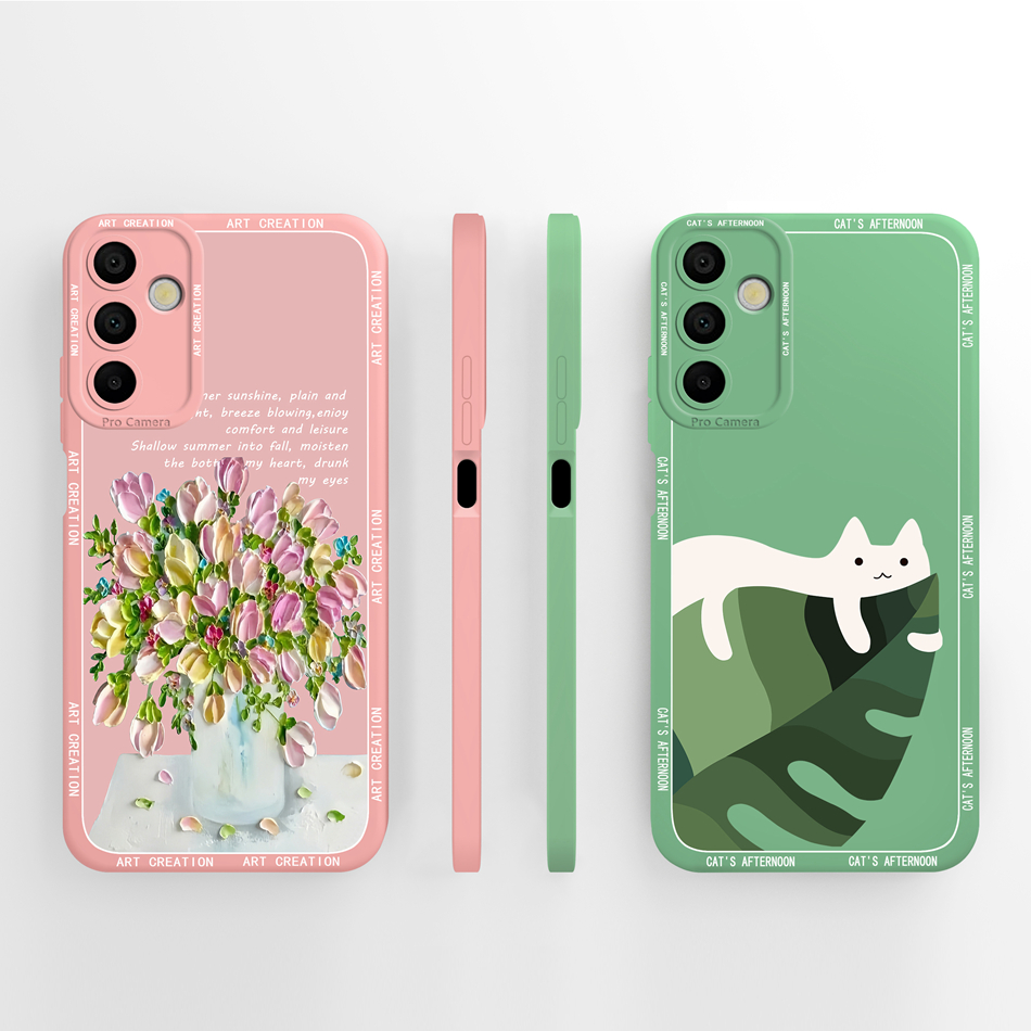 For Samsung Galaxy A15 Case Artistic Style Full Coverage Anti Choc Liquid Protector For Samsung A 15 4G 5G Back Cover. 