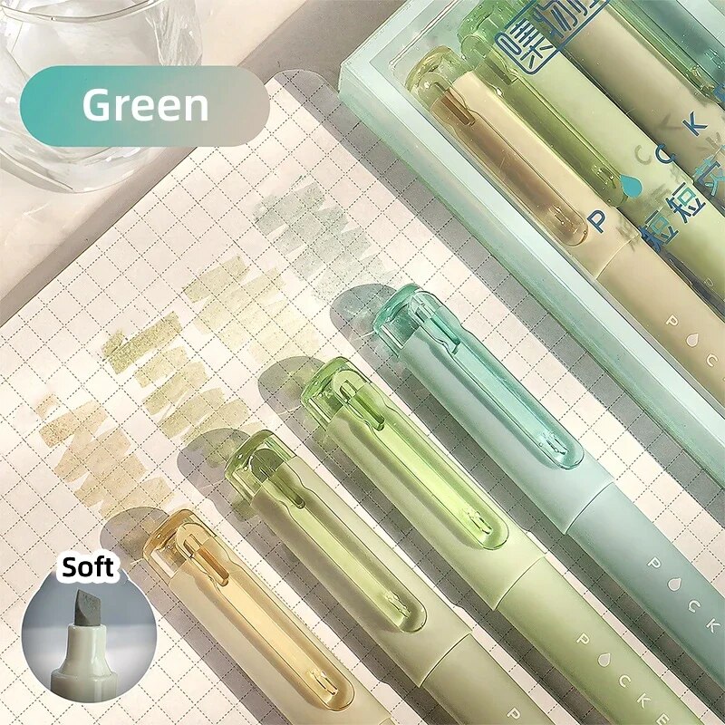 4pcs/Set Pocket Highlighter Pens Mini Color Pen Drawing Pen Key Marker Pen Portable Sized Mild Color Marker Liner for Drawing. 
