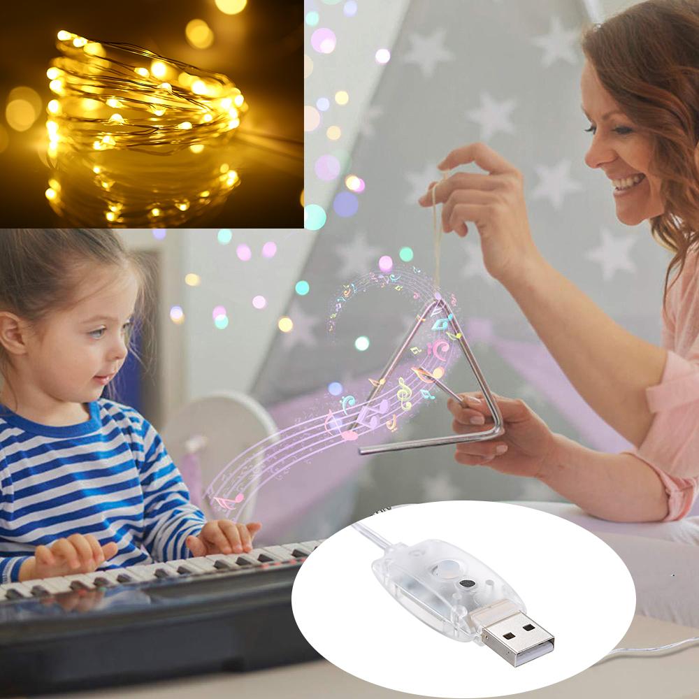 Migeet 32.81ft/10m 100 LEDs Sound Activated Music String Lights 5V USB Powered 12 Lighting Modes with Remote Timer Function Fairy Lights for Home Wall Garden Festival Party Decorations. 
